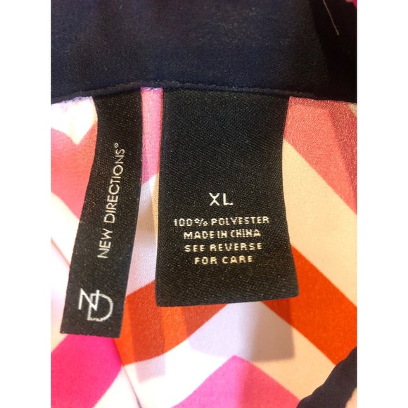 New Direction Size XL tunic blouse flowy Pink/white floral sleeveless v … - Picture 11 of 12